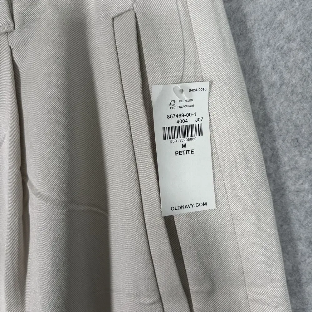 Old Navy Cargo Pants Medium Petite Cream Baggy Trouser Quiet Academia Neutrals‎